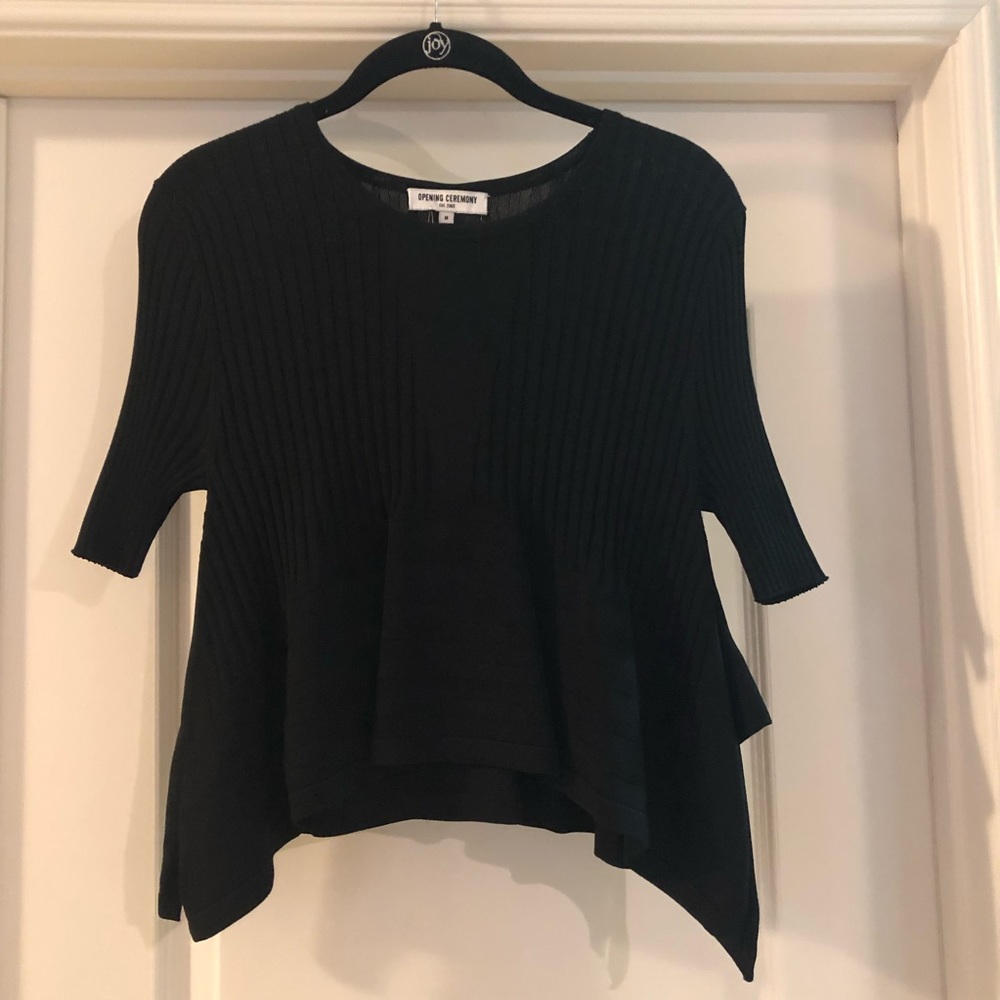 Opening Ceremony Black Linear Ribbed Top - Picture 5 of 8